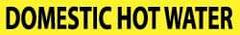NMC - Pipe Marker with Domestic Hot Water Legend and No Graphic - 1-1/2 to 2" Pipe Outside Diam, Black on Yellow - Benchmark Tooling