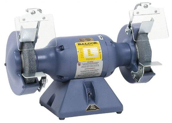 Baldor - 7" Wheel Diam x 1" Wheel Width, 1/2 hp Grinder - 5/8" Arbor Hole Diam, 1 Phase, 3,600 Max RPM, 115 Volts - Benchmark Tooling