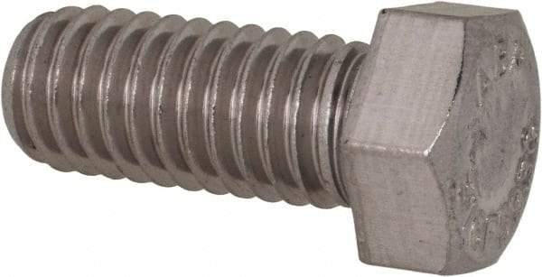 Value Collection - 7/16-14 UNC, 1" Length Under Head Hex Head Cap Screw - Fully Threaded, Grade 316 Stainless Steel, Uncoated, 5/8" Hex - Benchmark Tooling