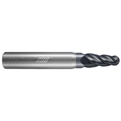 Tapered End Mills; Mill Diameter (Decimal Inch): 0.1250; Length of Cut (Inch): 5/8; Taper Angle Per Side: 3.00; End Mill Material: Solid Carbide; End Shape: Ball; Flute Type: Spiral; Overall Length (Decimal Inch): 2.0000; Overall Length (Inch): 2; Centerc