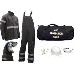 Size 4X-Large, 9.2 Arc Flashing Clothing Kit Includes Premium Gore Pyrad Jacket and Bib, Hood, Face Shield, Bracket, Hard Cap, Ear Plugs, Safety Glasses & Gear Bag