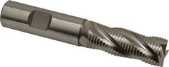Accupro - 5/8" Diam, Fine Pitch, 1-5/8" LOC, 4 Flute Powdered Metal Corner Chamfer Roughing End Mill - Uncoated, 3-3/4" OAL, 5/8" Shank Diam, Single End, Centercutting, 30° Helix - Benchmark Tooling