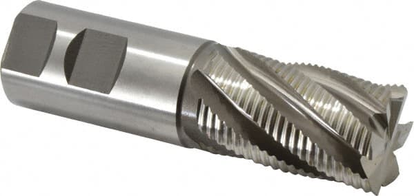Accupro - 1-1/4" Diam, Fine Pitch, 2" LOC, 6 Flute Powdered Metal Corner Chamfer Roughing End Mill - Uncoated, 4-1/2" OAL, 1-1/4" Shank Diam, Single End, Centercutting, 30° Helix - Benchmark Tooling