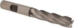 Accupro - 3/8" Diam, Fine Pitch, 1-1/2" LOC, 4 Flute Powdered Metal Corner Chamfer Roughing End Mill - Uncoated, 3-1/4" OAL, 3/8" Shank Diam, Single End, Centercutting, 30° Helix - Benchmark Tooling