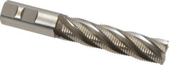 Accupro - 7/8" Diam, Fine Pitch, 3-1/2" LOC, 5 Flute Powdered Metal Corner Chamfer Roughing End Mill - Uncoated, 5-3/4" OAL, 7/8" Shank Diam, Single End, Centercutting, 30° Helix - Benchmark Tooling