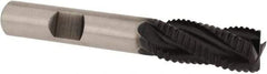 Accupro - 7/16" Diam, Fine Pitch, 1" LOC, 4 Flute Powdered Metal Corner Chamfer Roughing End Mill - TiAlN Finish, 2-11/16" OAL, 3/8" Shank Diam, Single End, Centercutting, 30° Helix - Benchmark Tooling