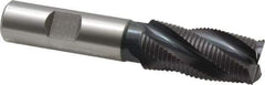 Accupro - 3/4" Diam, Fine Pitch, 1-5/8" LOC, 4 Flute Powdered Metal Corner Chamfer Roughing End Mill - TiAlN Finish, 3-3/4" OAL, 5/8" Shank Diam, Single End, Centercutting, 30° Helix - Benchmark Tooling