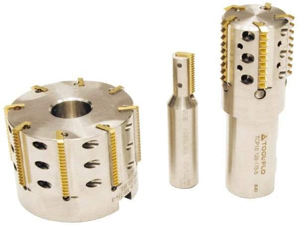 Tool-Flo - 0.969" Cut Diam, 1" Max Depth of Cut, 1" Shank Diam, Internal/External Indexable Thread Mill - Insert Style TI 1N, 2 Inserts, Toolholder Style TCP, 4-1/2" OAL - Benchmark Tooling