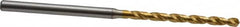 OSG - 2.4003mm 130° Vanadium High Speed Steel Jobber Drill - TiN Finish, Right Hand Cut, Spiral Flute, Straight Shank, 62mm OAL, Standard Point - Benchmark Tooling