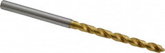 OSG - 3.50012mm 130° Vanadium High Speed Steel Jobber Drill - TiN Finish, Right Hand Cut, Spiral Flute, Straight Shank, 71mm OAL, Standard Point - Benchmark Tooling