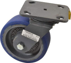 Hamilton - 6" Diam x 2" Wide x 7-1/2" OAH Top Plate Mount Swivel Caster - Polyurethane, 960 Lb Capacity, Precision Sealed Bearing, 4 x 5" Plate - Benchmark Tooling