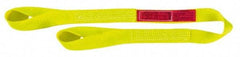 Lift-All - 12' Long x 3" Wide, 8,600 Lb Vertical Capacity, 2 Ply, Nylon Web Sling - 6,900 Lb Choker Capacity, Yellow - Benchmark Tooling