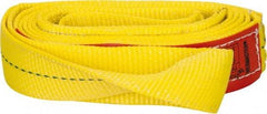 Lift-All - 10' Long x 2" Wide, 3,200 Lb Vertical Capacity, 1 Ply, Polyester Web Sling - 2,500 Lb Choker Capacity, Yellow - Benchmark Tooling