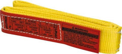 Lift-All - 4' Long x 2" Wide, 3,200 Lb Vertical Capacity, 1 Ply, Polyester Web Sling - 2,500 Lb Choker Capacity, Yellow - Benchmark Tooling