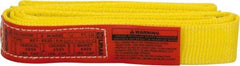 Lift-All - 6' Long x 2" Wide, 3,200 Lb Vertical Capacity, 1 Ply, Polyester Web Sling - 2,500 Lb Choker Capacity, Yellow - Benchmark Tooling