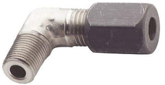 Made in USA - 1/2" OD, Grade 316Stainless Steel Male Elbow - -75 to 750°F, 7/8" Hex, Comp x MPT Ends - Benchmark Tooling