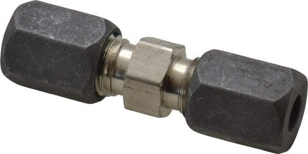 Made in USA - 1/4" OD, Grade 316Stainless Steel Union - -75 to 750°F, 1/2" Hex, Comp x Comp Ends - Benchmark Tooling