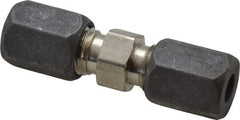 Made in USA - 1/4" OD, Grade 316Stainless Steel Union - -75 to 750°F, 1/2" Hex, Comp x Comp Ends - Benchmark Tooling