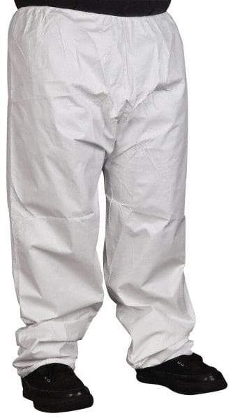 PRO-SAFE - Size L, Microporous Spun Bonded Polyolefin General Purpose Work Pants - White - Benchmark Tooling