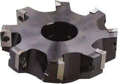 Kyocera - 8 Inserts, 4" Cut Diam, 1" Arbor Diam, 0.64" Max Depth of Cut, Indexable Square-Shoulder Face Mill - 0° Lead Angle, 1.57" High, APET 1604 Insert Compatibility - Benchmark Tooling
