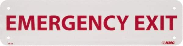 NMC - Emergency Exit, Plastic Exit Sign - 12" Wide x 3" High, Glow-in-the-Dark - Benchmark Tooling