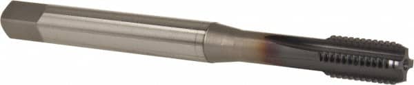 OSG - M8x1.25 Metric Coarse 6H 4 Flute TiCN Finish Powdered Metal Straight Flute Machine Tap - Bottoming, Right Hand Thread, 2-23/32" OAL, 1-1/8" Thread Length, D5 Limit, Oversize - Exact Industrial Supply