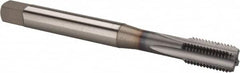 OSG - M10x1.25 Metric Fine 4 Flute TiCN Finish Powdered Metal Straight Flute Machine Tap - Bottoming, Right Hand Thread, 2-15/16" OAL, 1-1/4" Thread Length, D6 Limit, Oversize - Exact Industrial Supply