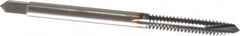 OSG - #6-32 UNC, 3 Flute, TiCN Finish, Powdered Metal Spiral Point Tap - Plug Chamfer, Right Hand Thread, 2" OAL, 11/16" Thread Length, 0.141" Shank Diam, 2B Class of Fit, Series 312TI - Exact Industrial Supply
