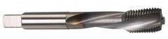OSG - M2.5x0.45 Metric Coarse 3 Flute 6H Modified Bottoming Spiral Flute Tap - Powdered Metal, Oxide Finish, 1-13/16" OAL, Right Hand Flute, Right Hand Thread, D3, Series 345TI - Benchmark Tooling