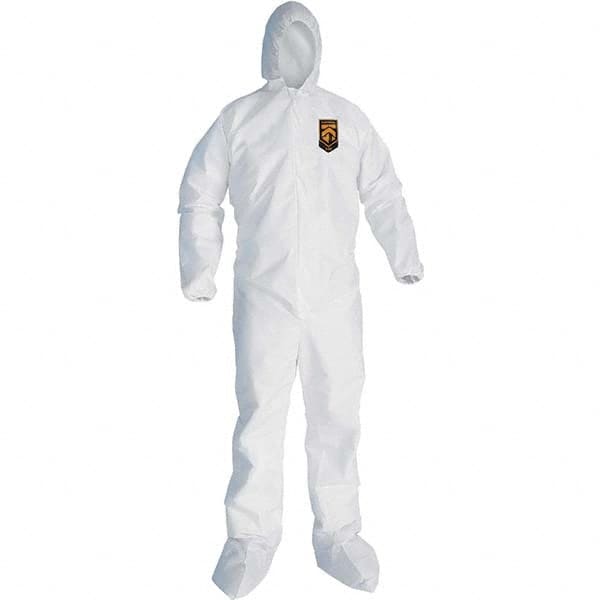 KleenGuard - Size 4XL SMS General Purpose Coveralls - White, Zipper Closure, Elastic Cuffs, Elastic Ankles, Seamless - Benchmark Tooling