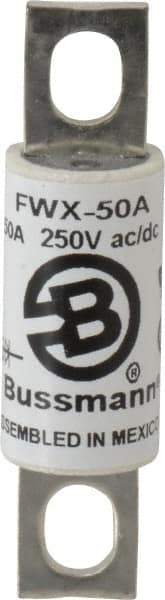 Cooper Bussmann - 250 VAC/VDC, 50 Amp, Fast-Acting Semiconductor/High Speed Fuse - Stud Mount Mount, 3-3/16" OAL, 200 (RMS), 50 at DC kA Rating, 0.81" Diam - Benchmark Tooling