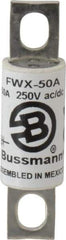 Cooper Bussmann - 250 VAC/VDC, 50 Amp, Fast-Acting Semiconductor/High Speed Fuse - Stud Mount Mount, 3-3/16" OAL, 200 (RMS), 50 at DC kA Rating, 0.81" Diam - Benchmark Tooling