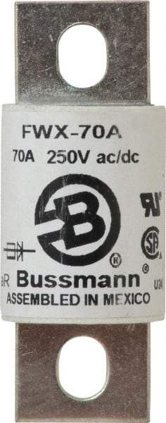 Cooper Bussmann - 250 VAC/VDC, 70 Amp, Fast-Acting Semiconductor/High Speed Fuse - Stud Mount Mount, 3.13" OAL, 200 (RMS), 50 at DC kA Rating, 1.22" Diam - Benchmark Tooling