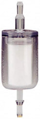 Parker - 1/4" Outlet, 125 Max psi, Inline Filters, Regulators & Lubricators - 6.6 CFM, Disposable Gas or Liquid Filter, 3-1/2" Long - Benchmark Tooling
