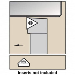 Kennametal - STGC, Left Hand Cut, 0° Lead Angle, 16mm Shank Height x 16mm Shank Width, Neutral Rake Indexable Turning Toolholder - 100mm OAL, TC..1102.. Insert Compatibility, Series Screw-On - Benchmark Tooling
