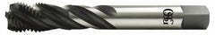 OSG - 7/8-9 UNC 4 Flute 2B Modified Bottoming Spiral Flute Tap - Vanadium High Speed Steel, Oxide Finish, 140mm OAL, Right Hand Flute, Right Hand Thread, Series 13015 - Benchmark Tooling