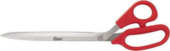 Clauss - 8" LOC, 11-1/2" OAL Stainless Steel Blunt Point Trimmers - Serrated, Plastic Handle, For Paper, Fabric - Benchmark Tooling