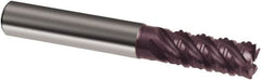 Guhring - 3/8", 7/8" LOC, 3/8" Shank Diam, 2-1/2" OAL, 5 Flute, Solid Carbide Square End Mill - Single End, FIREX Finish, Spiral Flute, 45° Helix, Right Hand Cut, Right Hand Flute, Series 3098 - Benchmark Tooling