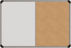 UNIVERSAL - 24" Wide x 18" High Dry Erase Combination Cork Bulletin Board - Melamine, Natural & White - Benchmark Tooling