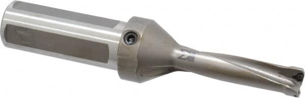 Kennametal - 3" Max Drill Depth, 4xD, 3/4" Diam, Indexable Insert Drill - 2 Inserts, 1-1/4" Shank Diam, Straight Shank - Benchmark Tooling