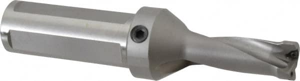 Kennametal - 2.19" Max Drill Depth, 2.5xD, 22.2mm Diam, Indexable Insert Drill - 2 Inserts, 1-1/4" Shank Diam, Straight Shank - Benchmark Tooling