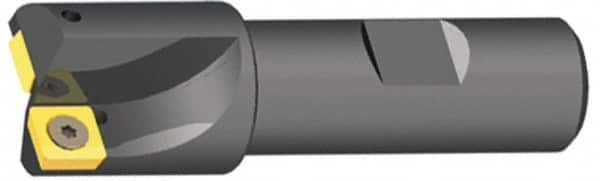 Kennametal - 1-3/8" Cut Diam, 0.47" Max Depth of Cut, 1-1/4" Shank Diam, 4.03" OAL, Indexable Square Shoulder End Mill - SPEB 422 Inserts, Cylindrical Shank, 0° Lead Angle - Benchmark Tooling