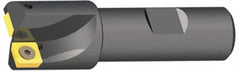 Kennametal - 1-3/8" Cut Diam, 0.47" Max Depth of Cut, 1-1/4" Shank Diam, 4.03" OAL, Indexable Square Shoulder End Mill - SPEB 422 Inserts, Cylindrical Shank, 0° Lead Angle - Benchmark Tooling