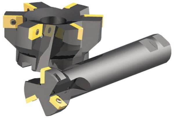 Kennametal - 1" Cut Diam, 0.346" Max Depth of Cut, 1" Shank Diam, Indexable Plunge End Mill - Cylindrical Shank, CPMT 3252.. Insert Style, KISZR Toolholder Style, Through Coolant - Benchmark Tooling