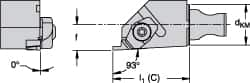 Kennametal - NS Insert, 1.181" Head Length, Modular Grooving Cutting Unit Head - Left Hand Cut, System Size KM16, Series Micro Top Notch - Benchmark Tooling