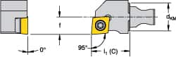 Kennametal - Left Hand Cut, Size KM16, CCMT 09T308 Insert Compatiblity, External Modular Turning & Profiling Cutting Unit Head - 10mm Ctr to Cutting Edge, 20mm Head Length, Through Coolant, Series Micro Screw-On - Benchmark Tooling