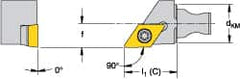 Kennametal - Left Hand Cut, Size KM16, DCMT 11T308 Insert Compatiblity, External Modular Turning & Profiling Cutting Unit Head - 10mm Ctr to Cutting Edge, 20mm Head Length, Through Coolant, Series Micro Screw-On - Benchmark Tooling