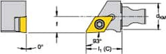 Kennametal - Left Hand Cut, Size KM16, DC.. Insert Compatiblity, External Modular Turning & Profiling Cutting Unit Head - 10mm Ctr to Cutting Edge, 20mm Head Length, Through Coolant, Series Micro Screw-On - Benchmark Tooling