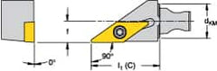 Kennametal - Left Hand Cut, Size KM16, VBMT 160408 Insert Compatiblity, External Modular Turning & Profiling Cutting Unit Head - 10mm Ctr to Cutting Edge, 30mm Head Length, Through Coolant, Series Micro Screw-On - Benchmark Tooling
