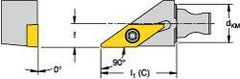 Kennametal - Right Hand Cut, Size KM12, VB.. 1103 Insert Compatiblity, External Modular Turning & Profiling Cutting Unit Head - 8mm Ctr to Cutting Edge, 20mm Head Length, Through Coolant, Series Micro Screw-On - Benchmark Tooling